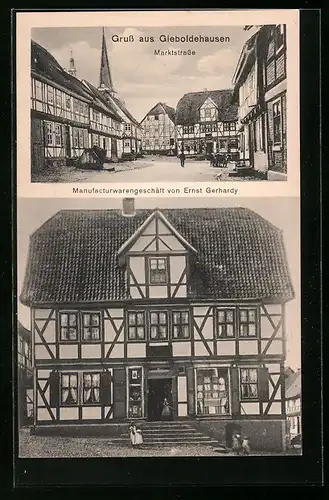 AK Gieboldehausen, Manufacturwarengeschäft von Ernst Gerhardy, Marktstrasse