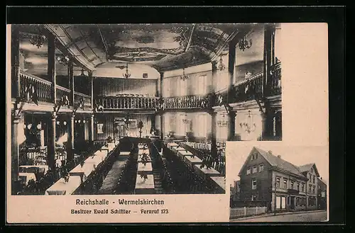 AK Wermelskirchen, Gasthaus Reichshalle, Innenansicht