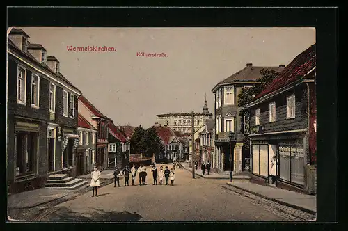 AK Wermelskirchen, Kölnerstrasse mit Geschäft und Kindern