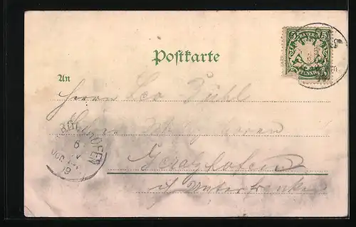 Lithographie Floss, Ruine Haselstein, Totalansicht, Ruine Flossenburg