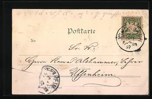 Lithographie Windsbach, Totalansicht, Anstalt