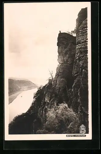 Foto-AK Walter Hahn, Dresden, Nr. 2288: Bastei-Aussicht, Elbpartie