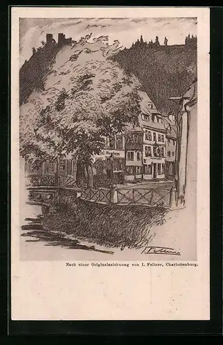 AK Montjoie /Eifel, Hotel Horchem, Flusspartie