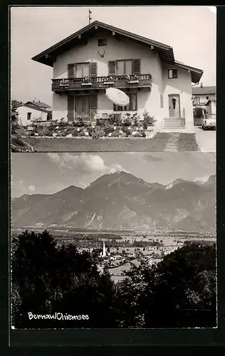 AK Bernau /Chiemsee, Totalansicht, Gasthaus, Panorama
