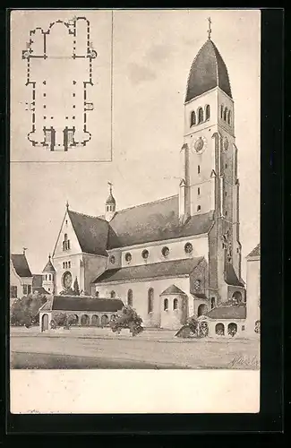 AK Pfersee, Neue Pfarrkirche, Grundriss