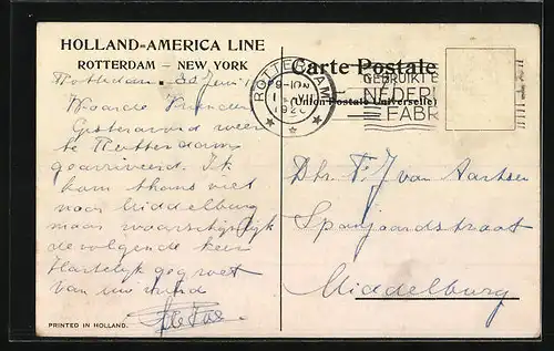 AK Passagierschiff TSS Volendam der Holland-America-Line