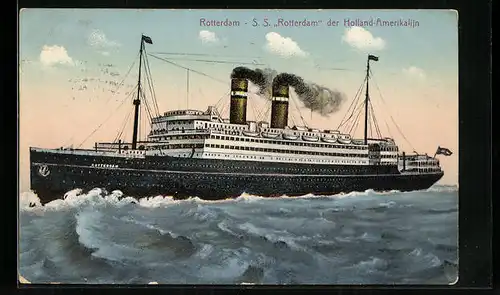 AK Passagierschiff SS Rotterdam der Holland-Amerikalijn