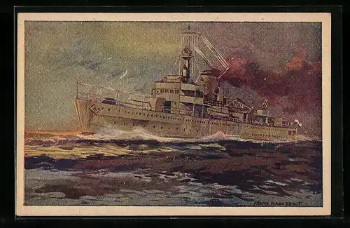 AK Kriegsschiff Hr. Ms. Mijnenlegger Willem van der Zaan