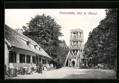 AK Gernrode, Victorshöhe mit Gasthaus