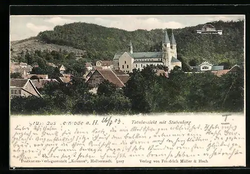 AK Gernrode a. H., Totalansicht mit Stubenberg