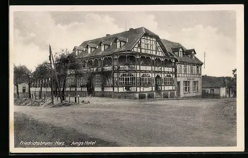AK Friedrichsbrunn /Harz, Totalansicht auf das Jungs Hotel