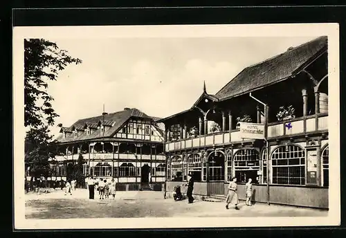 AK Friedrichsbrunn /Ostharz, HO-Gaststätte, Schwarzer Adler u. Hotel Jung`