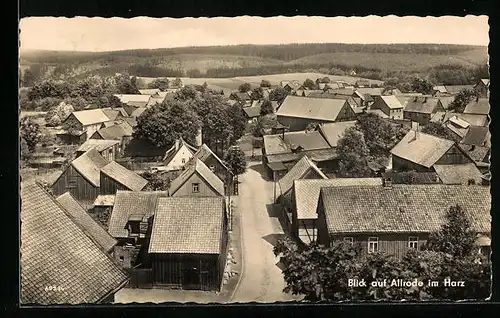 AK Allrode i. Harz, Teilansicht der Ortschaft aus der Vogelschau