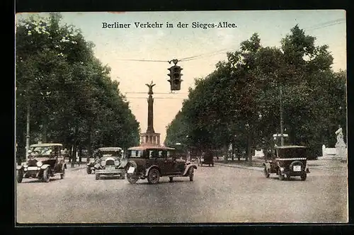 AK Berlin-Tiergarten, Verkehr an der Siegessäule