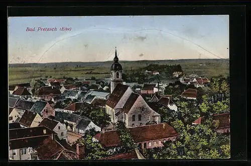AK Bad Pretzsch /Elbe, Ortspartie mit Kirche