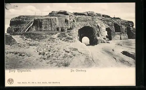 AK Blankenburg /Harz, Burg Regenstein, Die Oberburg mit Tor