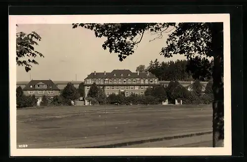 AK Ebersdorf /Thür., Krankenhaus mit Ackerfeldern