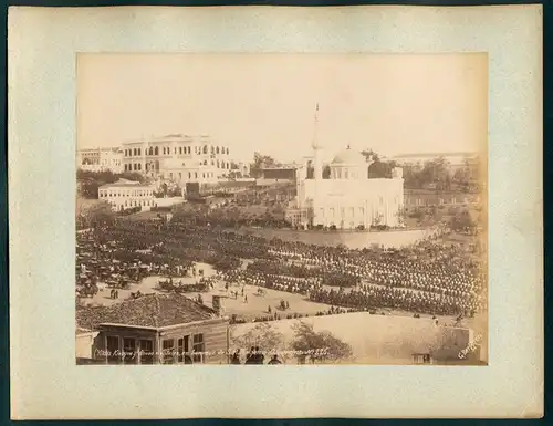 Fotografie Guillaume Berggren, Ansicht Istanbul, Yildiz Kiosque, Revie militaire en honneur de S.M. l`Emperuer Allemagne