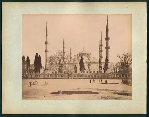 Fotografie Guillaume Berggren, Ansicht Istanbul, Mosquée du Sultan Achmed, Sultan Ahmed Moschee, Minarette