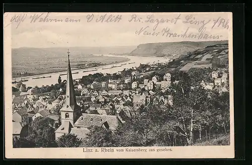 AK Linz a. Rhein, Ansicht auf die Stadt vom Kaiserberg