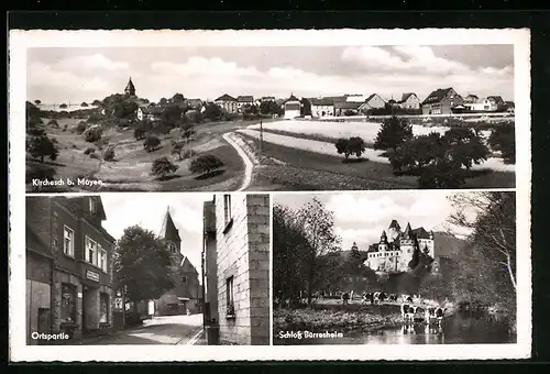 AK Kirchesch b. Meyen, Ortspartie und Schloss Bürresheim