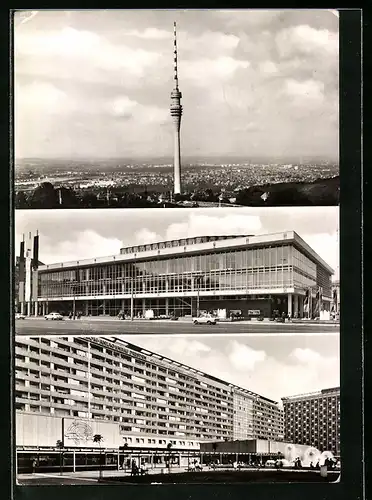 AK Dresden, Fernsehturm, Kulturpalast, Prager Strasse