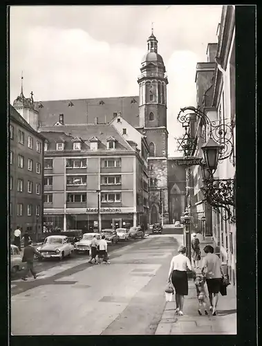 AK Leipzig, Burgstrasse und Thomaskirche