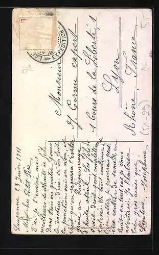 AK Bernerin in Tracht mit Hut und Blumen