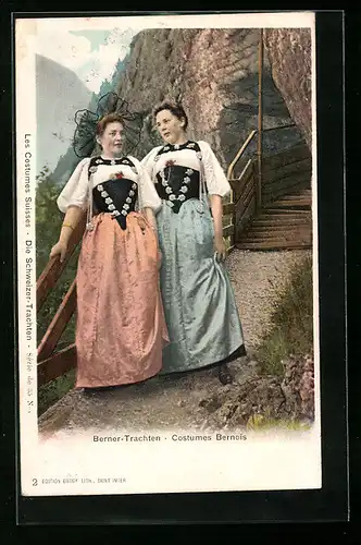 AK Frauen in Berner Trachten