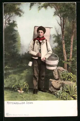 AK Appenzeller Senn in Tracht