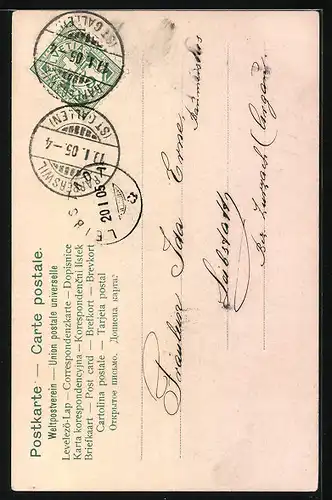 AK Kinder in Appenzeller Trachten beim Essen