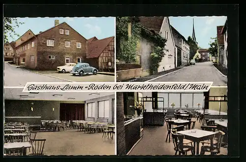 AK Roden bei Marktheidenfeld, Gasthaus Lamm, Innenansichten