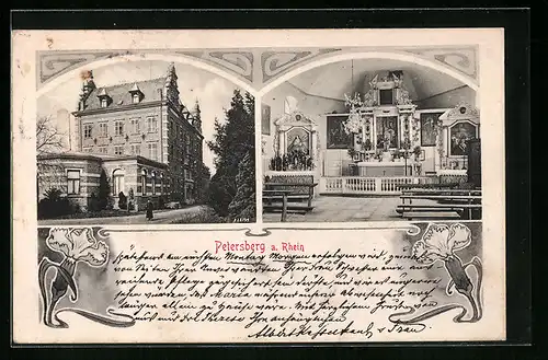 AK Petersberg /Rh., Petersberg-Hotel, Kircheninneres