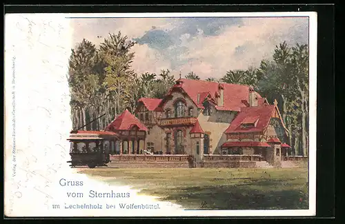 Künstler-AK Wolfenbüttel, Gasthof Sternhaus im Lechelnholz