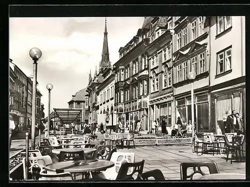 AK Mühlhausen, Steinweg mit Passanten