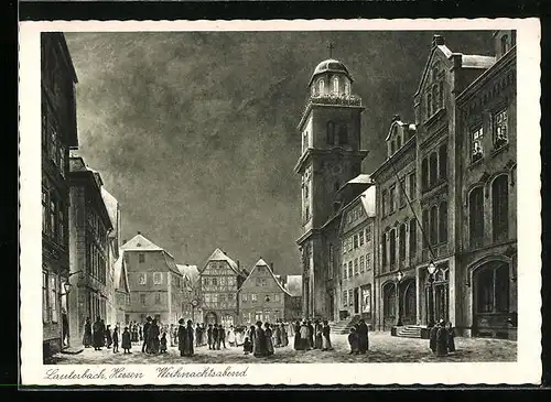 AK Lauterbach /Hessen, Strassenpartie am Weihnachtsabend