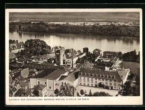 AK Eltville a. Rhein, Luftbild der Sektkellerei Matheus Müller