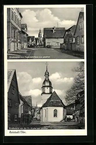 AK Neustadt /Odw., Strassenbild vom Feuerwehrhaus aus gesehen