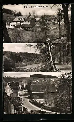 AK Langen-Brombach i. Odw., Ortspartie, Waldpartie, Gesamtansicht