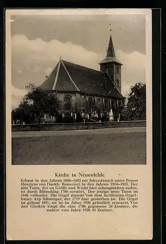 AK Neuenfelde, Blick auf die Kirche