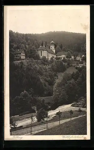 AK Triberg, Ortsansicht mit Wallfahrtskirche