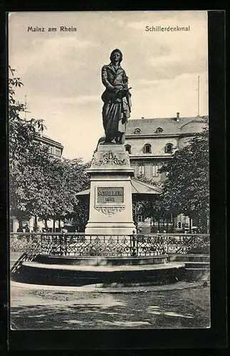 AK Mainz am Rhein, Schillerdenkmal