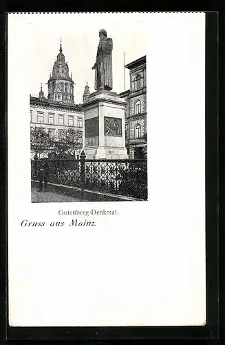 AK Mainz, Gutenberg-Denkmal