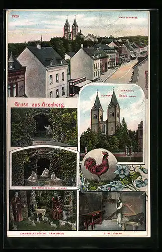 AK Arenberg, Hauptstrasse von oben, Einsiedelei des Hl. Franziskus