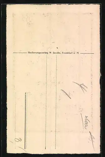 Künstler-AK Alt-Frankfurt, Alte Häuser am Römer