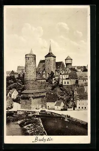 AK Bautzen, Alter Wasserturm und wendische ev. Kirche