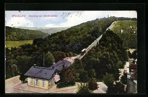 AK Wiesbaden, Neroberg mit Nerobergbahn
