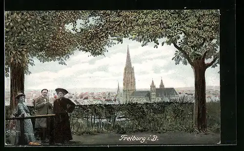 AK Freiburg i. B., Blick auf die Stadt