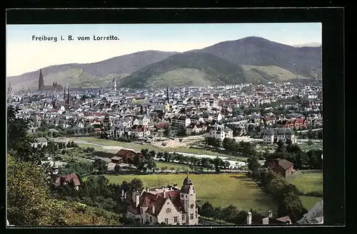 AK Freiburg i. B., Ortsansicht vom Lorretto aus