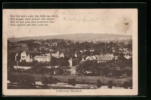 AK Maubach, Ortsansicht vom Hügel aus